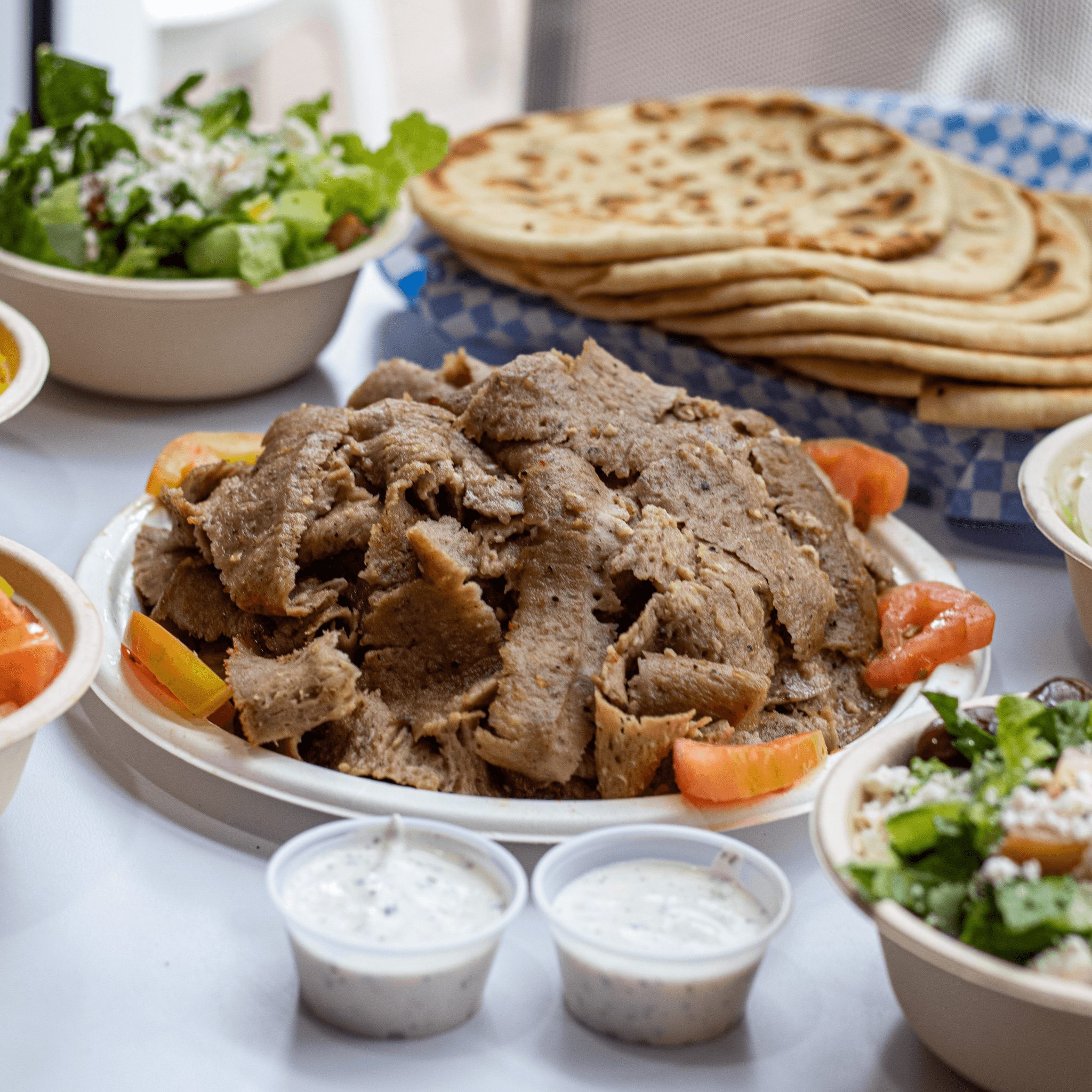Double Gyro Plate with French Fries or Rice.